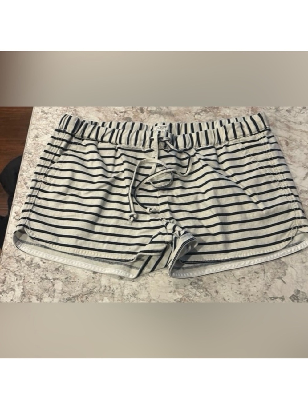 J.CREW Linen Shorts Size Medium Tie Waist Striped Women's Beachy